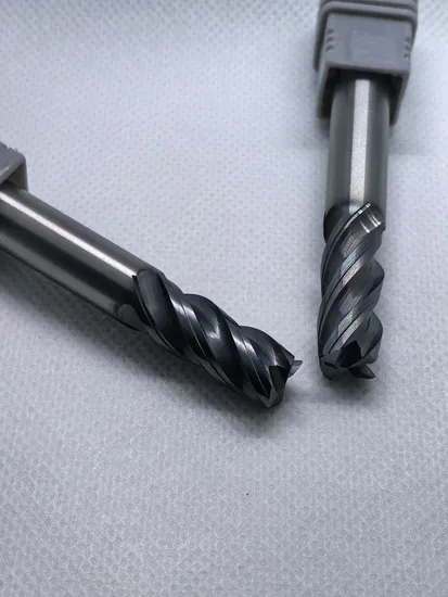 Custom Factory Solid Carbide Endmill for Metal Milling Cutter 4 Flute Flat End Mill Square End Mill HRC 45/55/60/65 Corner Radius End Mill